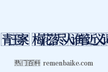 青玉案·梅花落尽人谁管近义词是什么意思的图片